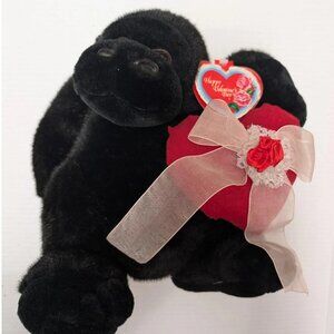 Emrad Creations Valentine Gorilla standing stuffed toy w/ love heart - tags